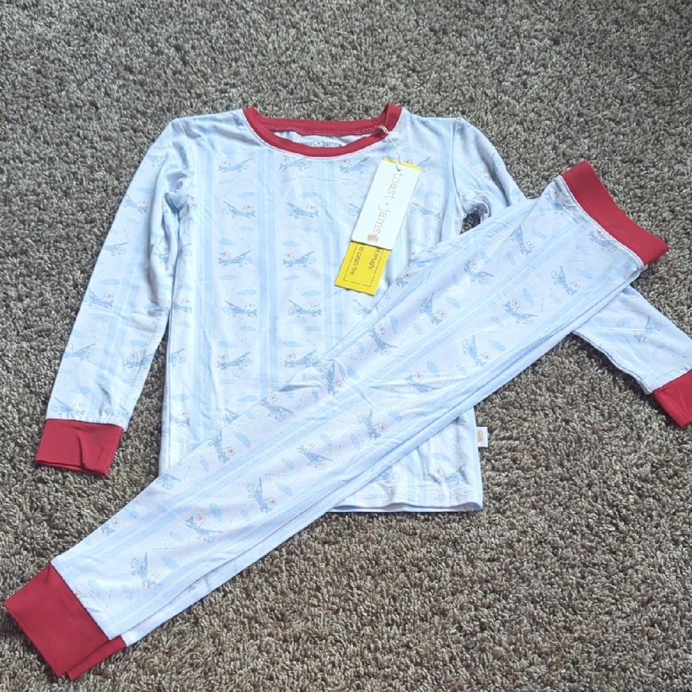 Cozy Kids Pajama Set with Red Trim